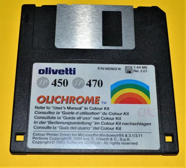 Olivetti Guida Installazione Jp 450 Jp 470 Floppy Disk 1994