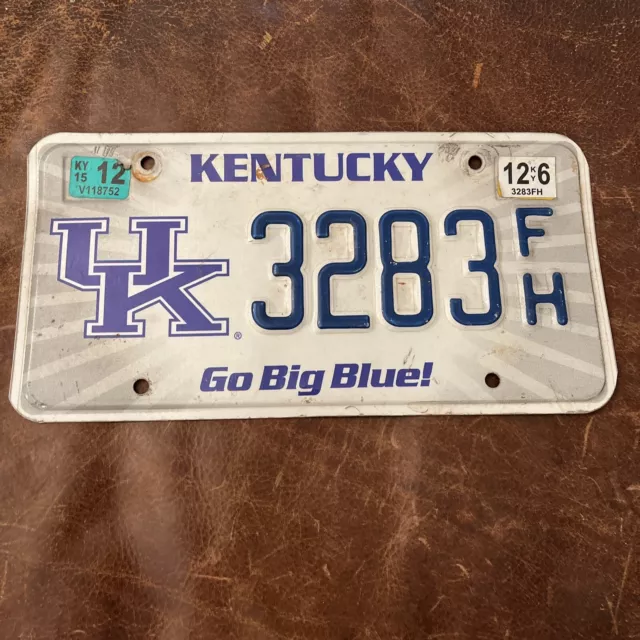 Kentucky License Plate University of Kentucky Go Big Blue UL Tag # 3283