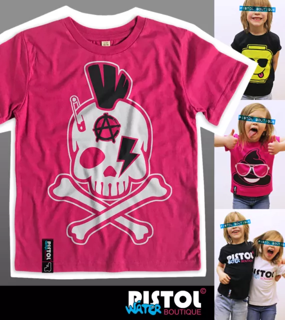 Acqua Pistol Boutique Bambini Ragazzi Ragazze Punk Rocker Anarchy Teschio Bianco