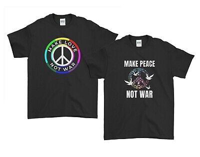 Make LOVE NO WAR FARE PACE No War WORLD PEACE SIMBOLO LOGO T shirt Uomo Donna