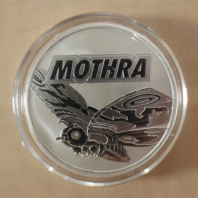 Niue 2$ Mothra 2023 silver 99.9% 1 oz silver coin within a capsule (argent)