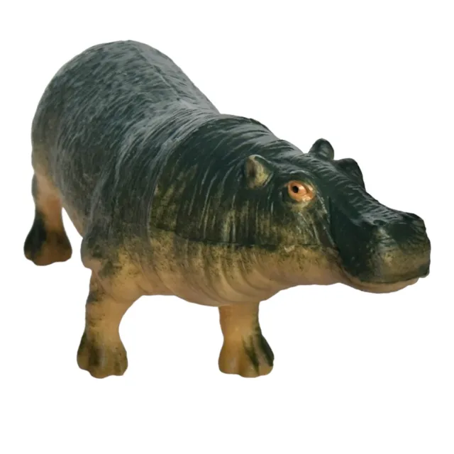 Vintage Hippopotamus Hippo Figure Toy Animal 1998 Plastic Wildlife 1.5"x 3"