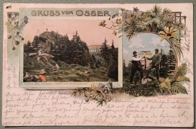 AK Gruss vom Osser (gelaufen 1901)