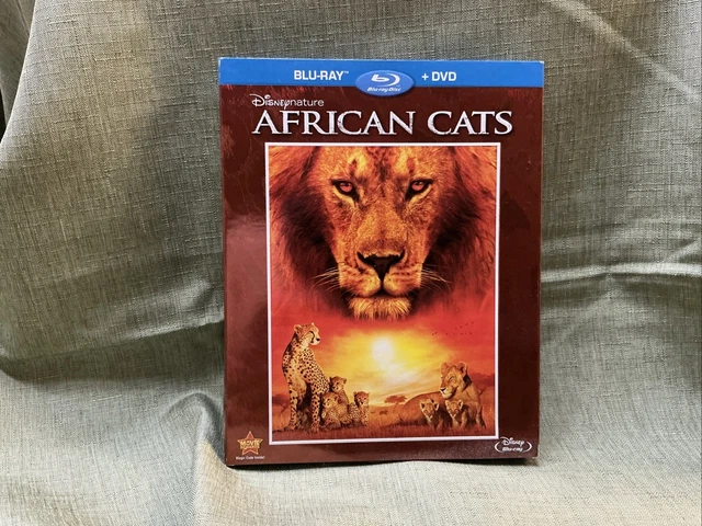 AFRICAN CATS DISNEY Blu-ray/DVD 2011 2-Disc Set with Slipcover