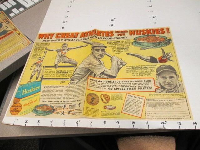 newspaper ad 1930s Tony Lazzeri Frankie Frisch premium ring baseball cereal box