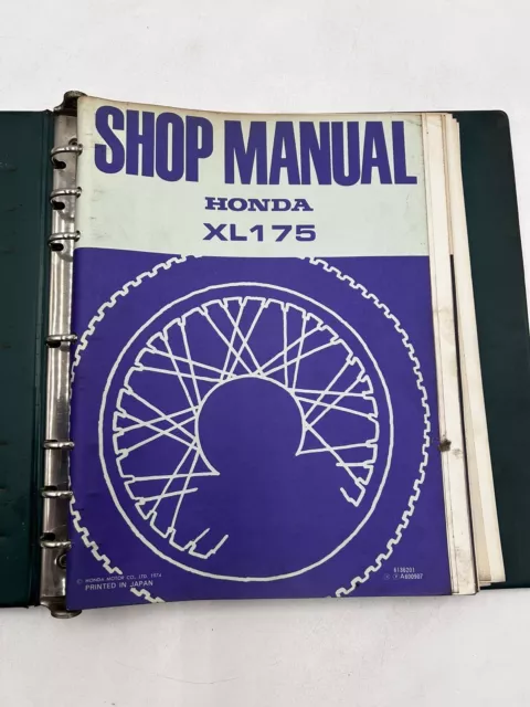 Genuine Honda Dealer Factory Shop Repair Manual 1970’S XL 175 , XL 250,XL350