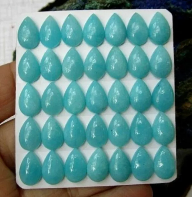 100% Natural Amazonite Pear Shape Cabochon 3X5 MM To 10X14 MM Loose Gemstone