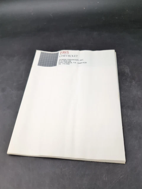 1985 Chevrolet Dealership Blank Letters Sheets Original