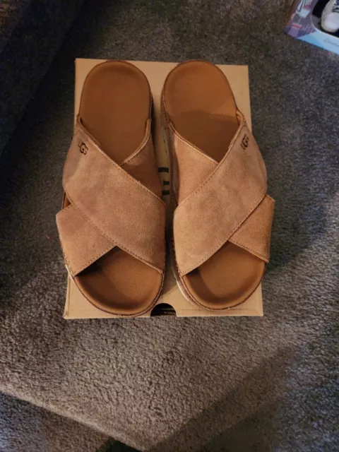 Brand New Womens Ugg  W. Golden Star Cross Slide Sandal Size 10