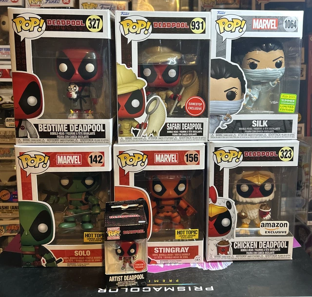 Funko Pop! Marvel LOT OF 6 Deadpool: 🔅Bedtime, Safari, Gamestop Exclusive Solo