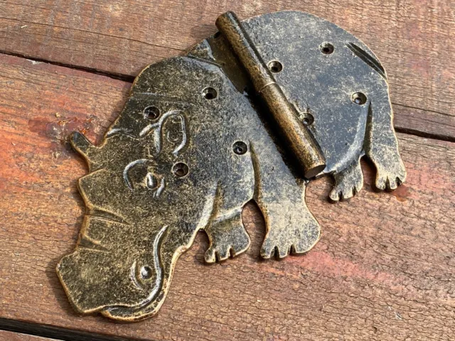 Animal Hinge Hippo Hardware Door Pull Nature Hand Forged Christmas Shutter Decor