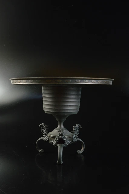 M2547: XF Japanese Copper Wave sculpture FLOWER VASE Ikebana