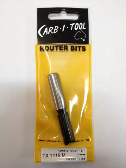 CARB-I-TOOL / CARBITOOL TX 1412 M 12mm x ½” LONG TCT STRAIGHT CUT ROUTER BIT