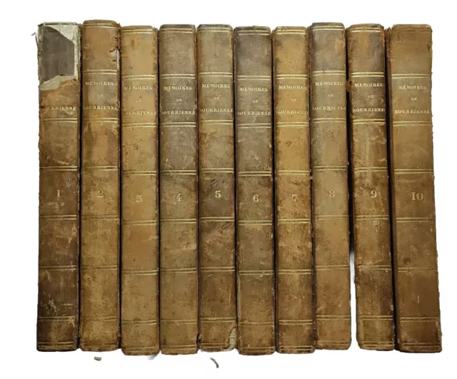 EO. 1829 MEMOIRES DE BOURRIENNE 10 Vol. Chez Ladvocat.