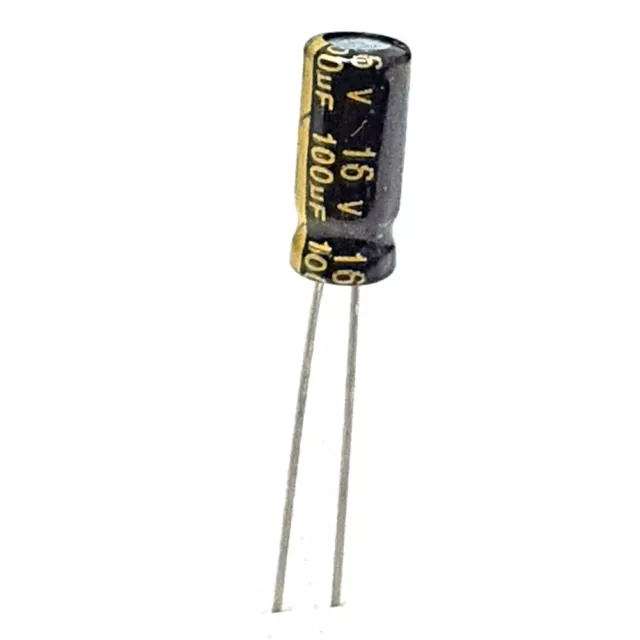 100uf 16V electrolytic capacitor 100U Aluminium radial 20% 105 deg - Pack of 20