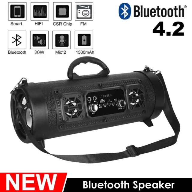 Portable Wireless Bluetooth Speakers Stereo Bass Outdoor Subwoofer USB/TF/ Radio