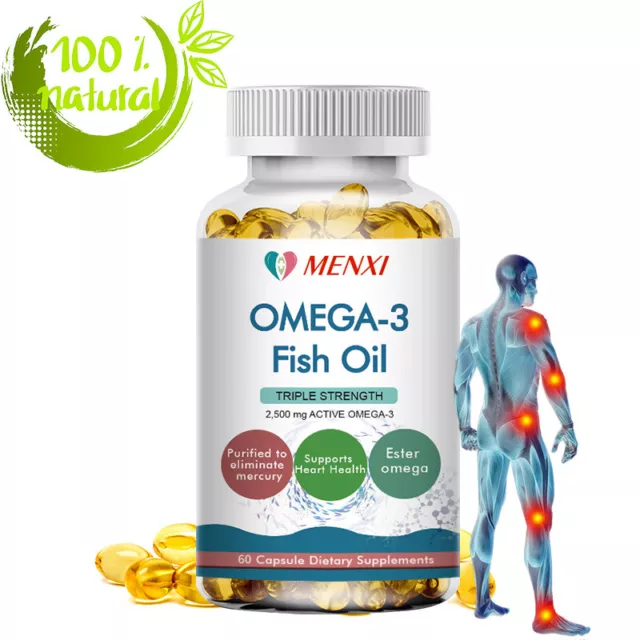 Omega 3 Fish Oil Supplement Capsules For Joints, Skin & Heart Health Softgels MX