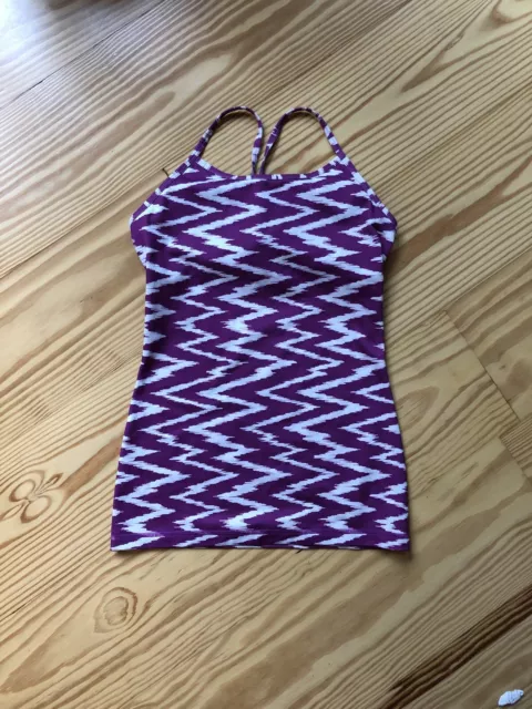 Ivivva By LuluLemon Purple Chevron Tank Top 12, Racerback Built-in Bralette EUC