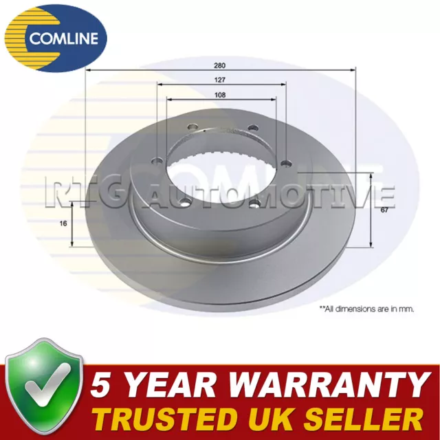 Comline Rear Brake Disc Fits Nissan Cabstar 2004-2013 2.5 D dCi 3.0