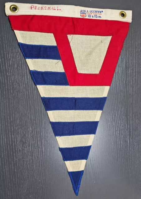 United States POWER SQUADRON Peekskill Ny 1950s Flag. Vintage RARE. 10X15/  B24