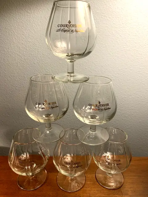 Set of (6) Courvoisier Le Cognac De Napoleon Brandy Cognac Snifters Glasses