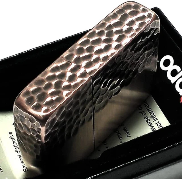Zippo Oil Lighter 4 Sides Hammertone 1941 Replica Case Antique Copper  New 2