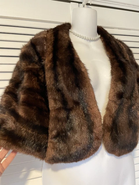 Vtg 50S Art Deco Silky Soft Real Fur Cape Wrap Stole￼￼ Wedding Canada
