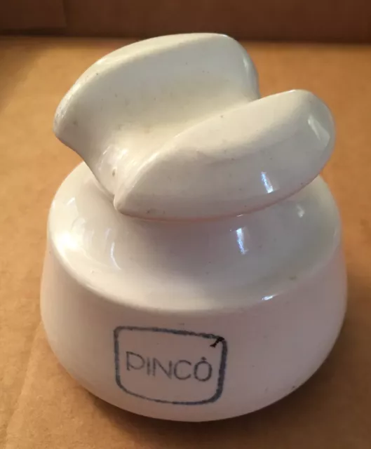 Insulator Ceramic Pinco White No Damages 3 1/4” H X 3 7/8” Base