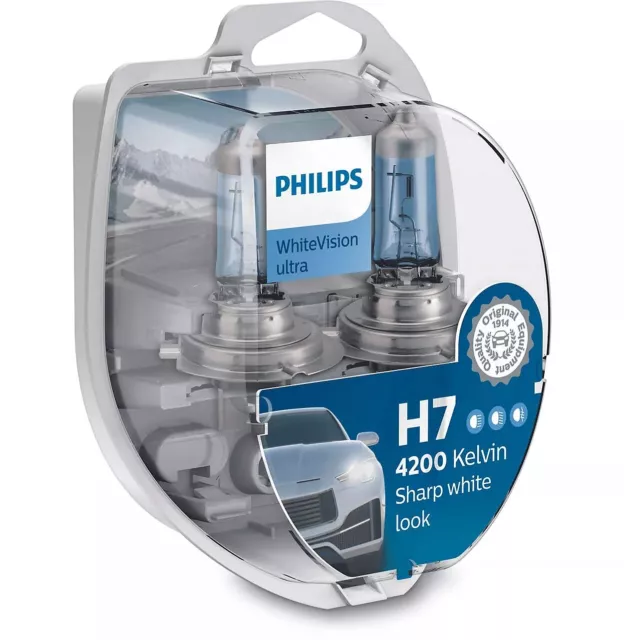 Philips H7 12V 55W PX26d WhiteVision Ultra 4200K 2Stk. + 2x W5W 2Stk.
