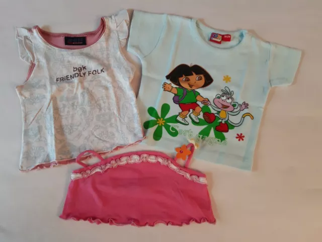 Stock lotto abbigliamento t-shirt top bimba bambina neonata 9/12 mesi