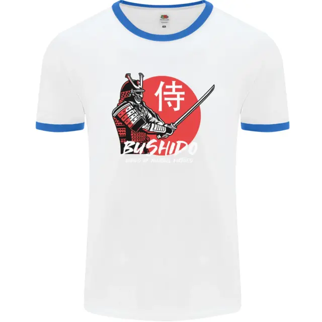 T-shirt Bushido Samurai Warrior Sword Ronin MMA da uomo bianca 3