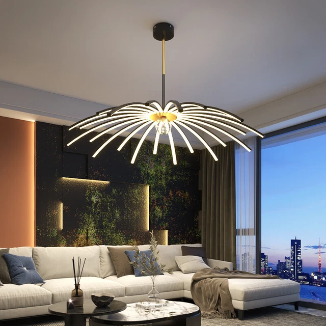 Large Chandelier Lighting Kitchen Home Pendant light LED Black Ceiling Lights