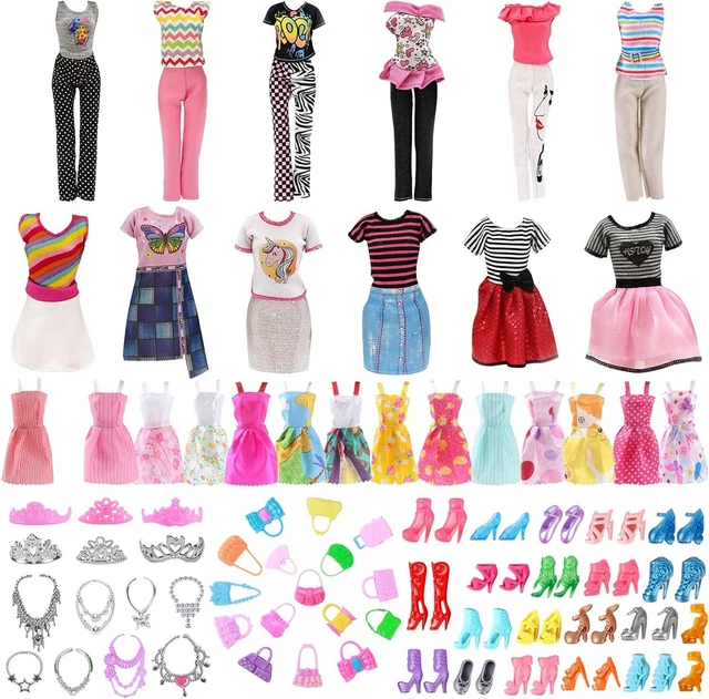 ZOCONE 41 Pezzi Vestiti Bambole Accessori Set-9 Bambole Vestiti+10 Bambole S