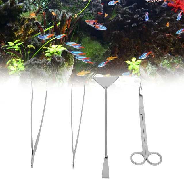 Aquarium Aquascape Tools Kit 4 In 1 Multifunction Stainless Steel Aquatic Pl Tpg