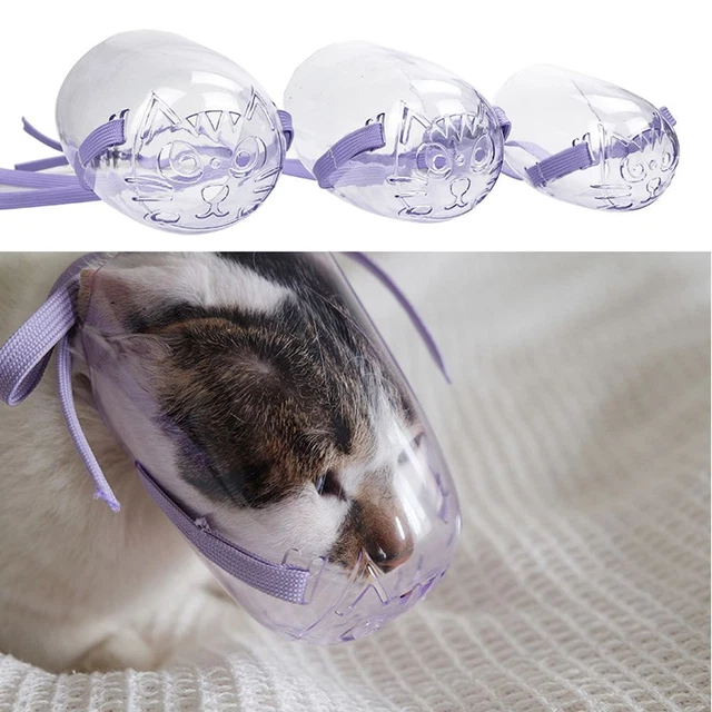 Mouth Cover Anti-Bark Cat Recovery Anti-Bite Cat Mask Cat Muzzle Transparent