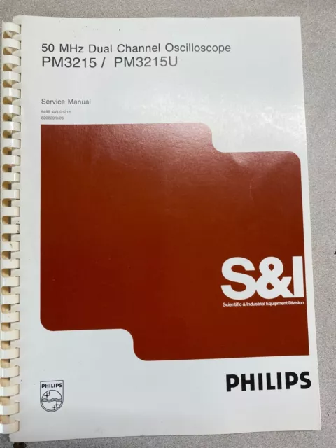 Philips PM3215/PM3215U 50MHz Dual Channel Oscilloscope Service Manual