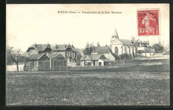 CPA Rieux, Perspective de la Rue Mouton 1909