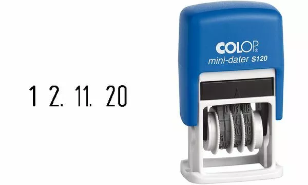 COLOP Datumstempel Mini Dater selbstfärbend schwarz S120 SD Monate in Zahlen