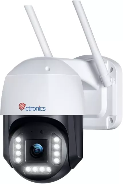 Cámara de vigilancia exterior Ctronics 4K 8MP, cámara IP WiFi PTZ - visión nocturna en color 2