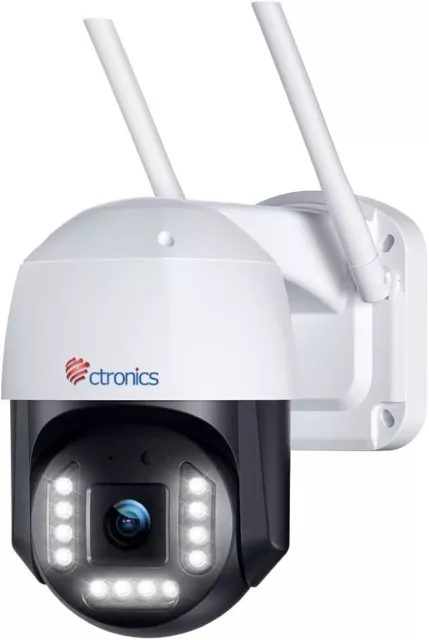 Ctronics 4K 8MP Caméra Surveillance WiFi Extérieure 2,4/5Ghz WiFi PTZ Caméra