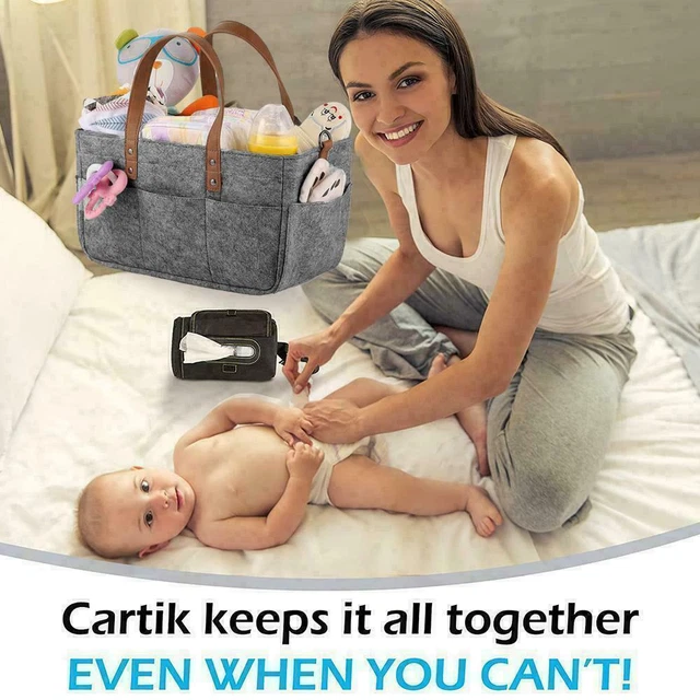 1*Baby Diaper Caddy Nursery Felt Storage Infant Wipes Bag F Nappy CS J2Q7 6