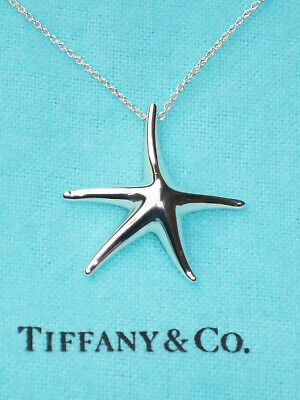 Tiffany & Co Elsa Peretti Sterling Argent Massif 28mm Étoile Chaîne Collier