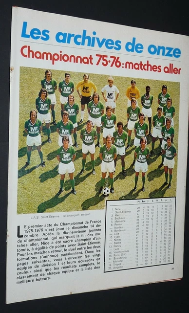 Football Onze Spécial Saint-Étienne N°9 – Novembre 1976 (Bathenay, Larque, Modeste)