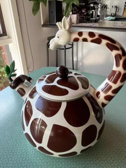 Giraffe Design Whistling Tea Kettle for Stove Top Enamel