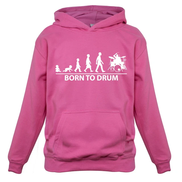 Born to Drum - Kids Hoodie Drummer Drumming Music Musician Musical Rock Band
