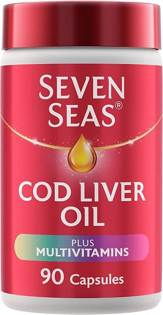 Seven Seas Cod Liver Oil Plus Multivitamins Omega-3 Fish Oil 90 Capsules