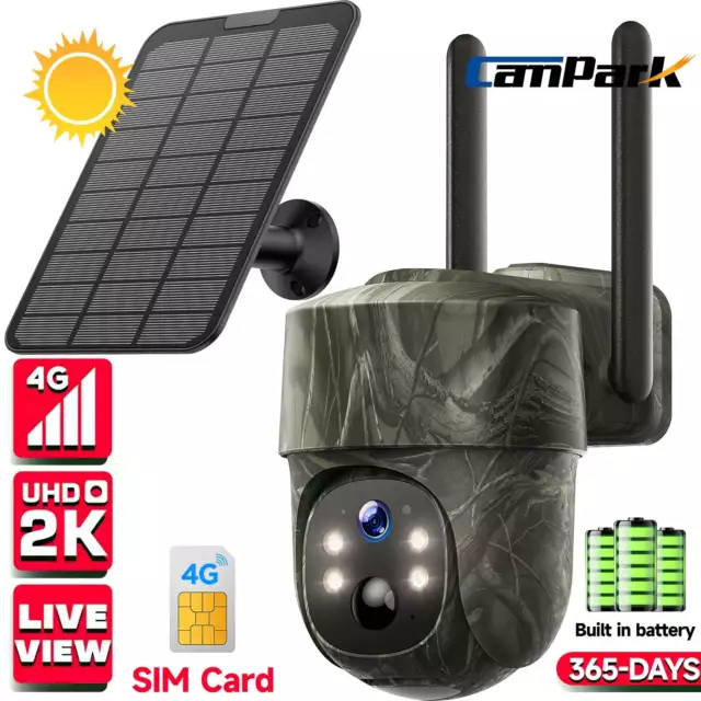 4G LTE Wildkamera Solar Überwachungskamera Nachtsicht mit SIM Karte & Solarpanel