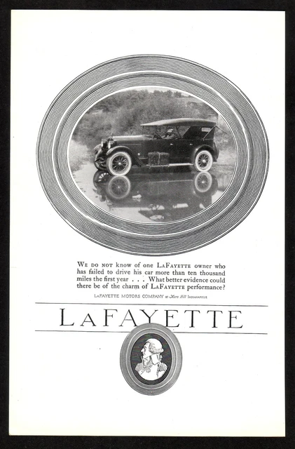 1922 Original Vintage Lafayette Touring Automobile Classic Car Art Print Ad