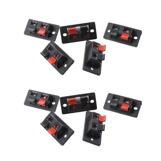 10pcs Red Black Single Row 2 Position Jack Speakers AnscR9H4