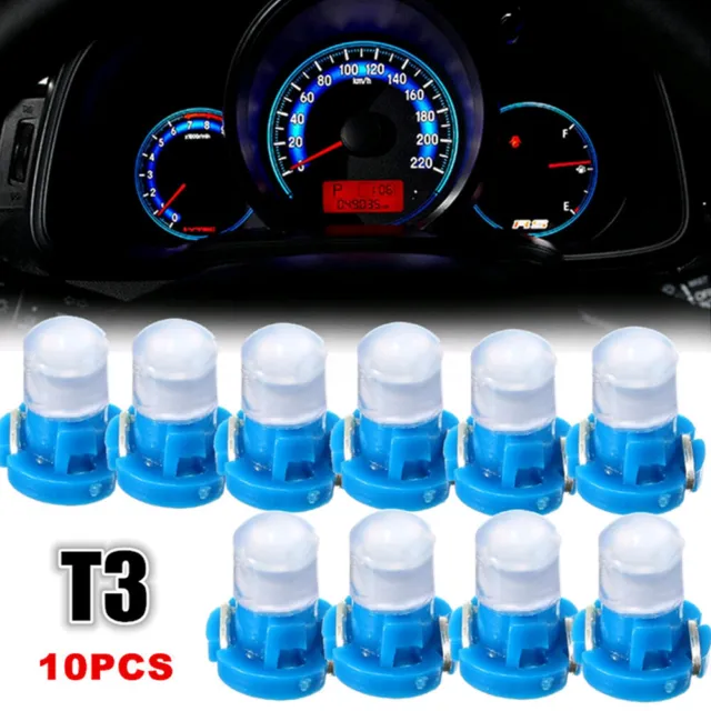 10pcs T3 Neo Wedge LED Instrument Cluster Dash Panel Climate Light Bulbs Blue